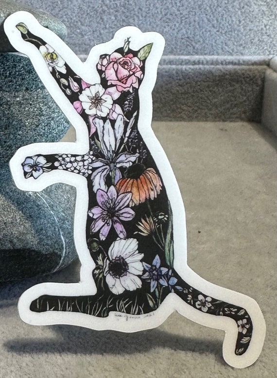 Reaching Kitty Sticker