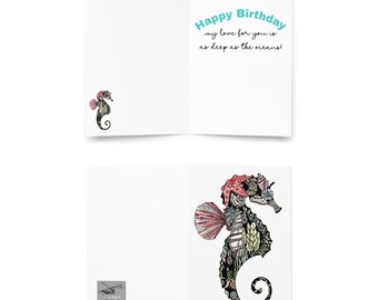 Seepferdchen - Liebe Geburtstagskarte