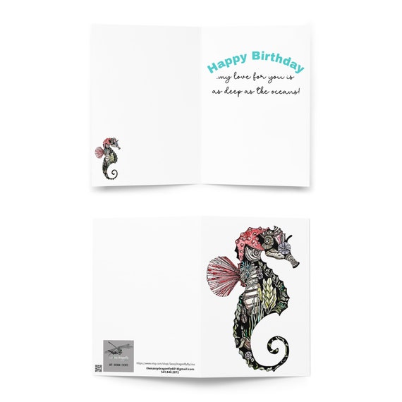Seahorse - Love Birthday Card