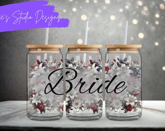 16oz Bridal Set – Modern Glam Lilies + Roses – Sleek Contemporary Bundle