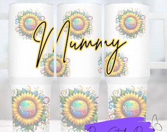 Autism Awareness 40oz – Mummy – Sunflower with Coloured Jigsaw Centre – Tumbler Wrap – Sublimation Design