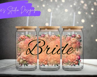 16oz Bridal Set – Soft & Romantic Peonies + Chrysanthemums – Whimsical Garden Bundle