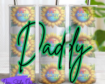 Autism Awareness Daddy Sunflower Sublimation Design – 16oz/20oz/11oz/A5 Set