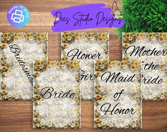 A5 Bridal Set – Rustic Chic Sunflowers + Lilies – Country Charm Bundle