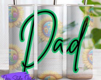 Autism Awareness Dad Sunflower Bundle – Sublimation Design (16oz, 20oz, 11oz, A5)