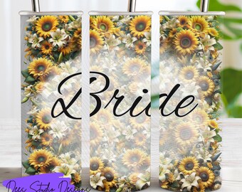 20oz Bridal Set – Rustic Chic Sunflowers + Lilies – Country Charm Bundle