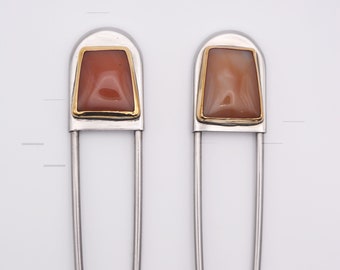 Carnelian Agate Jumbo Safety Pin