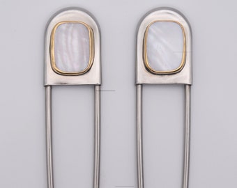 Rectangle - Mother of Pearl Jumbo Safety Pin