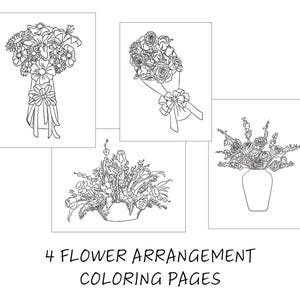 4 Flower Arrangement Coloring Pages