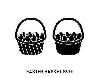 Panier de Pâques simple SVG | 4 fichiers SVG d'icône de panier