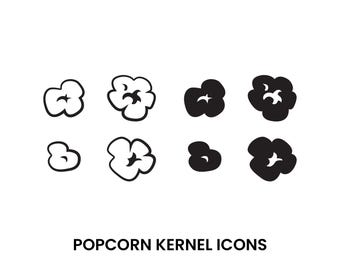 Icônes simples et propres de noyau de pop-corn SVG