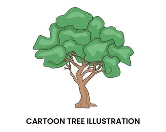 Illustration d'arbre de style dessin animé simple | ai, eps, svg, png