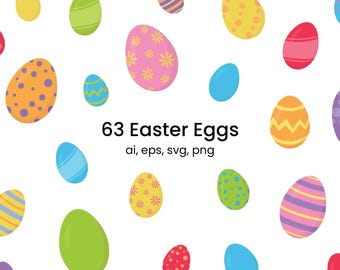 Oeufs de Pâques colorés simples | ai, eps, svg, png