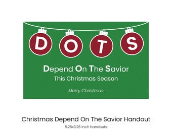 Activité/leçon de Noël DOTS/Document à distribuer pour cadeau/gâterie pastorale Étiquettes : Dépendez du Sauveur cette saison de Noël