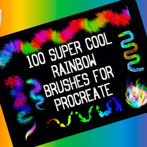 100 Procreate Rainbow Brushes, Color Changing Brushes, Good for Lettering and Illustrations, Rainbow Brushes, Procreate Brushes