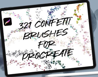 321 Procreate Confetti Brushes, Pincéis que mudam de cor, Pincéis Procreate, Pincéis arco-íris, pincéis de confete arco-íris Procreate