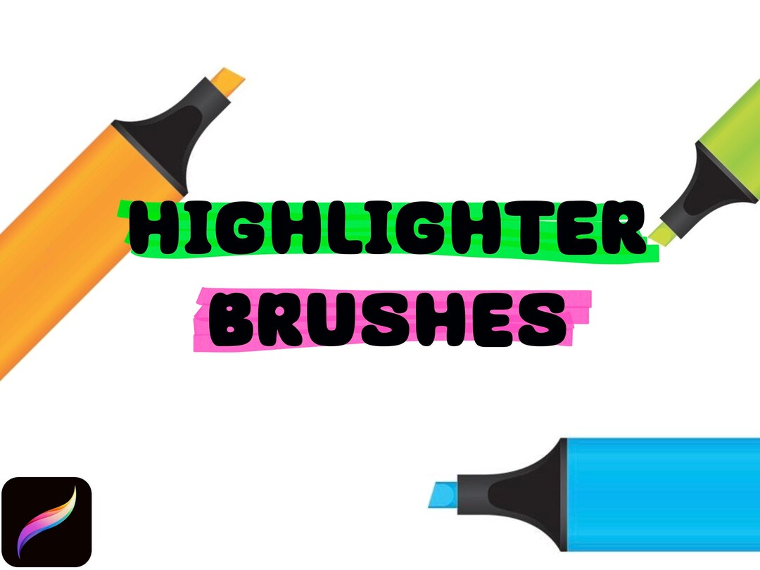 Procreate Highlighter Brushes, Realistic Highlighter Brushes for