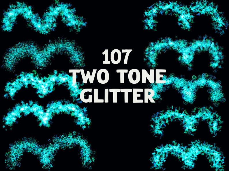 Procreate Glitter and Confetti Brushes, Color Changing Brushes, Rainbow