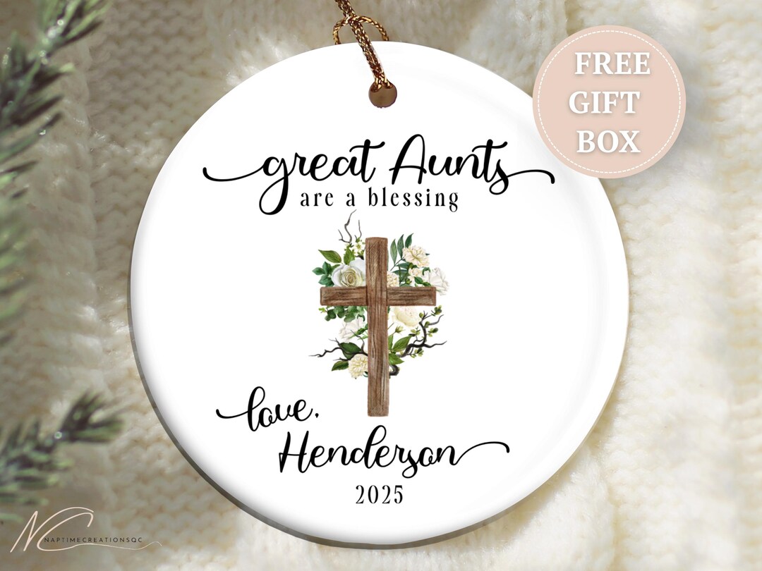 Personalized Ornament Gifts for Great Aunt Christmas 2025, Christian ...