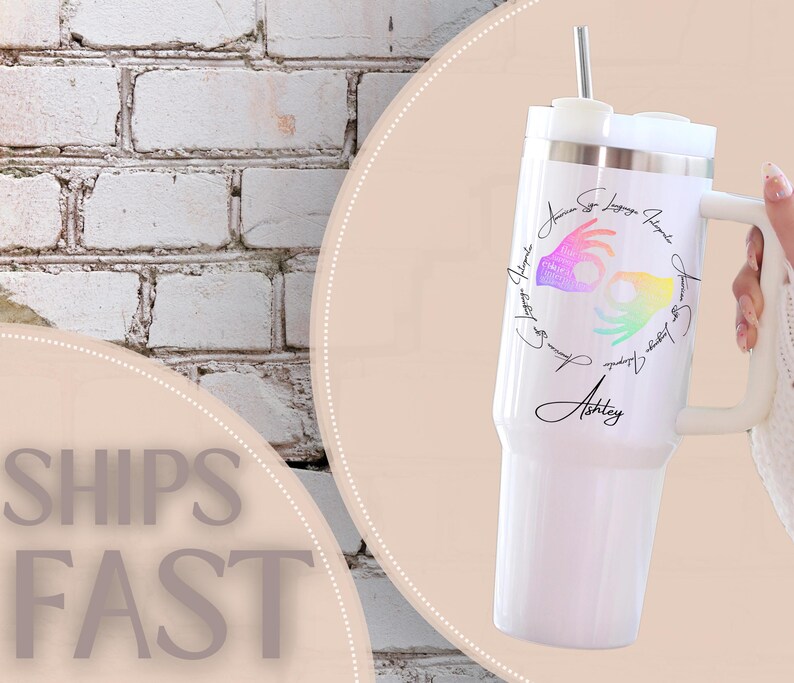 ASL Interpreter Tumbler Cup for Back to School, Sign Language ...