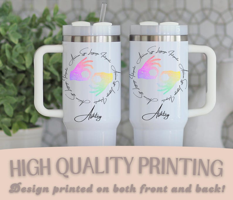 ASL Interpreter Tumbler Cup for Back to School, Sign Language ...