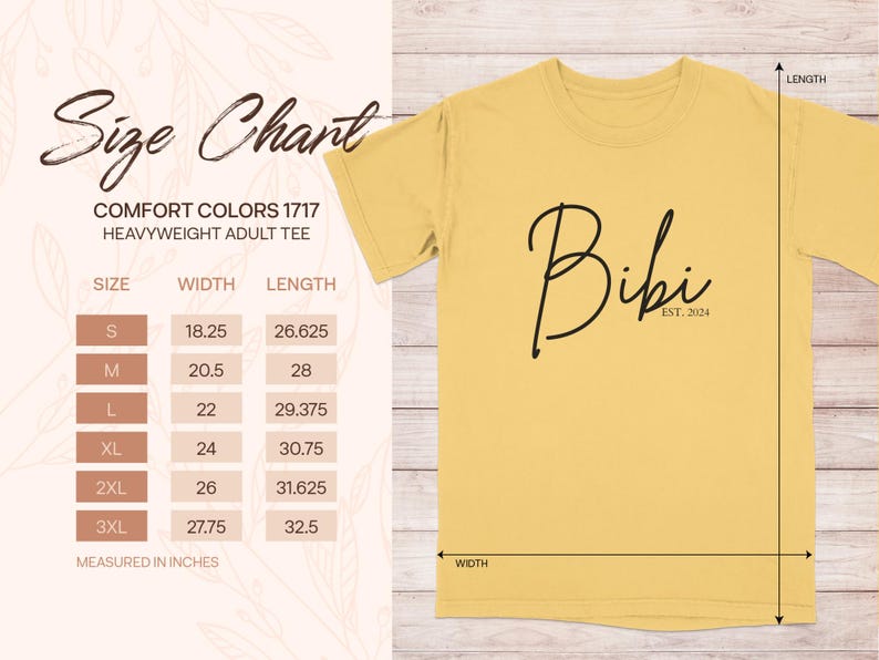 Custom Bibi T-Shirt for New Grandma, Established 2024, Casual Graphic Tee, Personalized Birthday Gift, Trendy Comfort Colors 1717 Shirts image 7