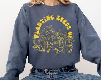 Deaf Awareness Comfort Colors Sweatshirt, Deaf Community Support Pullover for Deaf Awareness Month, DHH Teacher Team Matching Crewneck Shirt