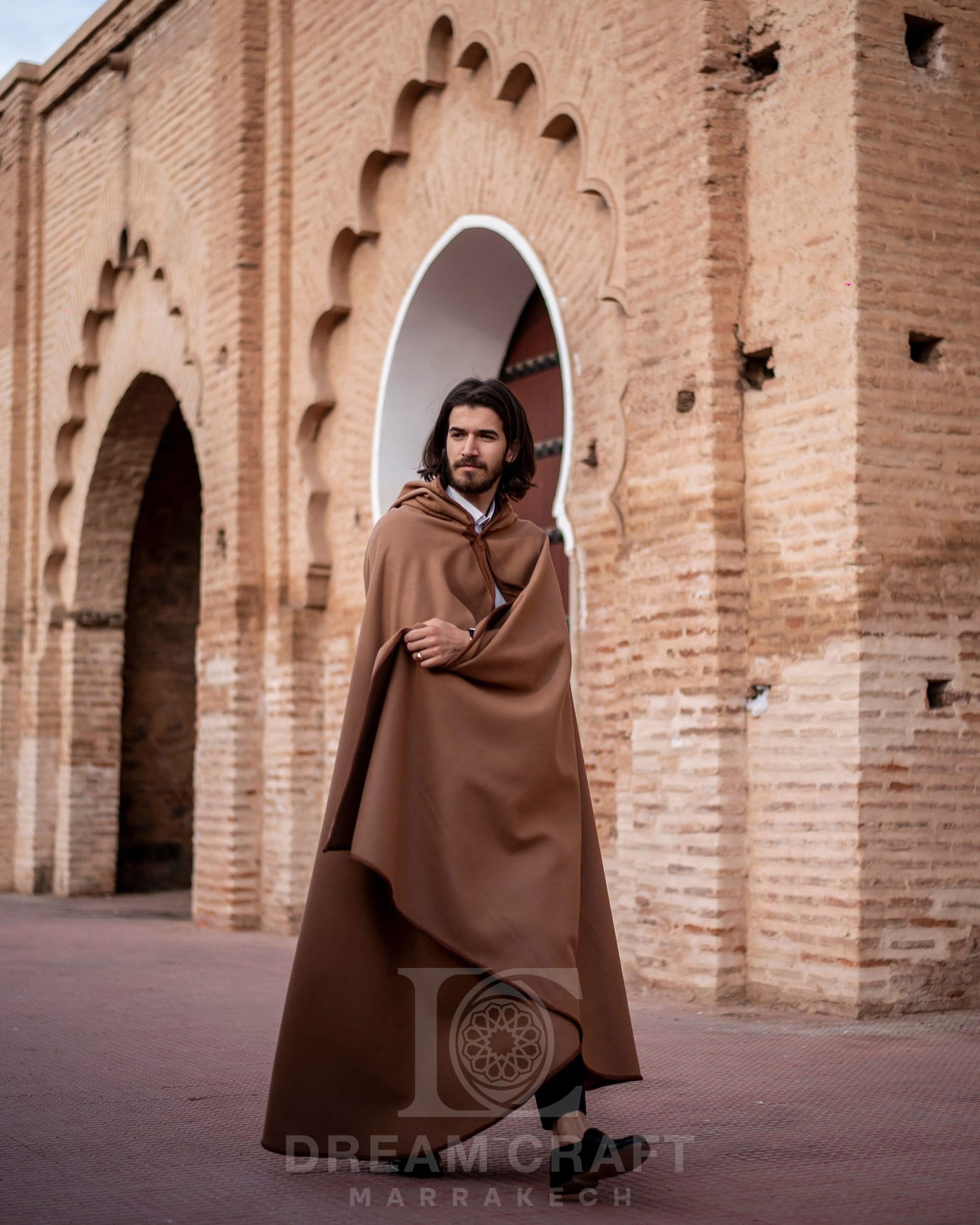 Moroccan Handmade _hooded Long Overcoat _luxury Winter Warm Cape _