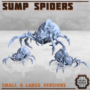 Sump Spiders Monsters Creatures Big Small Set Bundle TTRPG Fantasy dnd Miniature Scatter Terrain Scenery Landscape