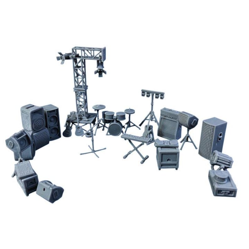 Random Musical Set Music Stage Musical Concert Scatter Modern Equipment Scenery Landscape ...