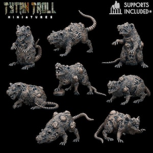 Giant Plagued Rat Pack Plague Rodent Rats Infected Virus Monster Scatter Terrain Scenery dnd