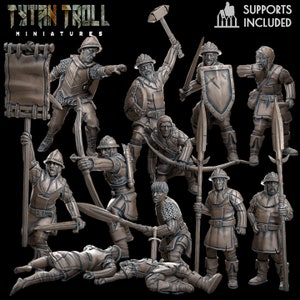 City Guard Bundle Guards Fantasy TTRPG Miniature Resin Print 32mm Medieval