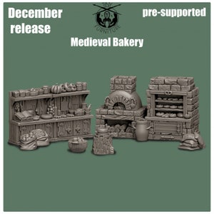 Mittelalterliche Bäckerei Artisan Ofen Bäcker Scatter Terrain D&D Miniature TTRPG Resin Print
