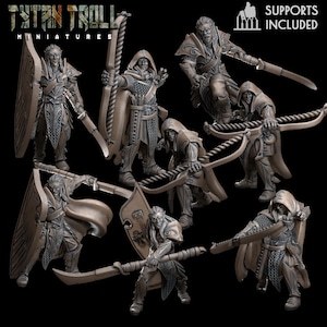 Elf Army Elves Archers Warriors Range Elfs Dnd Fantasy TTRPG Scatter Terrain Elven Elvish Sword Shield