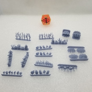 Ocean Aqua Scape Aquarium Miniaturen Korallen Seestern Muschel w / Schatz Krabben Fische Puppenhaus Dnd TTRPG Resin Print Quallen Basing Bits
