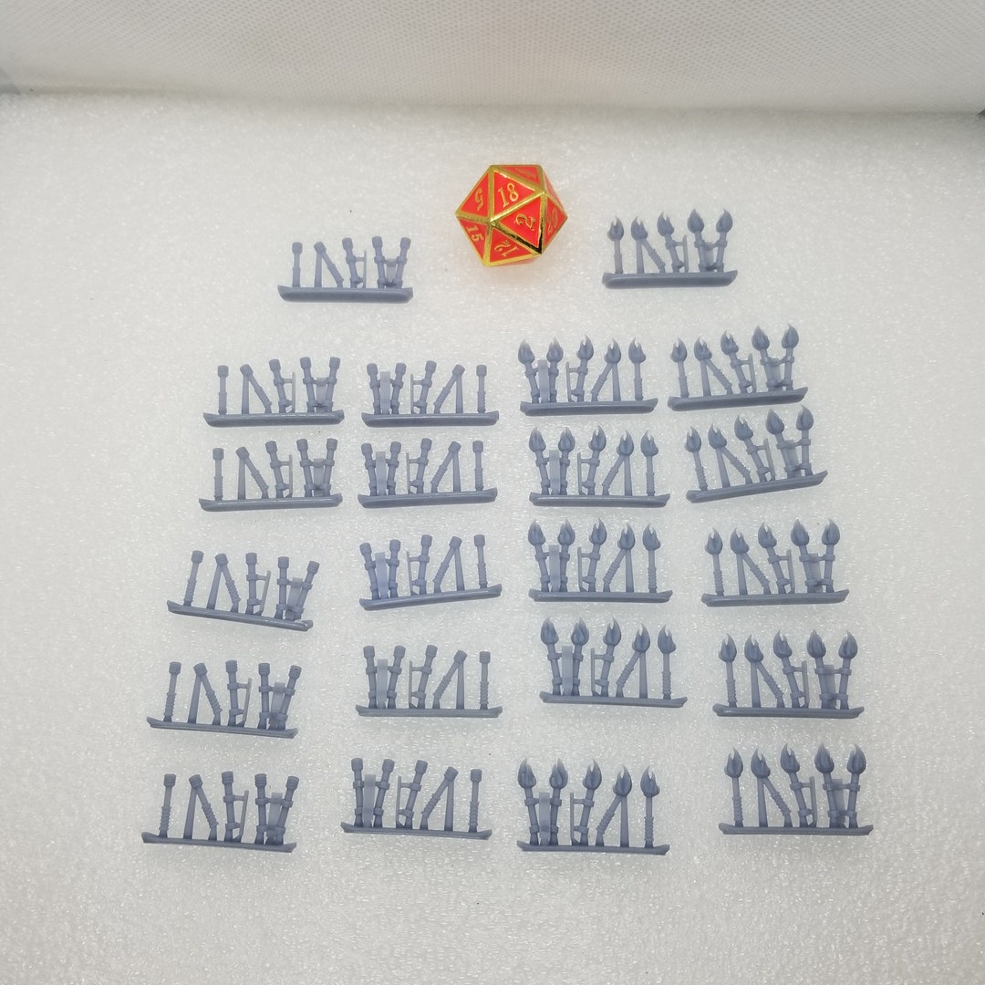 Torches On/off Lot Dnd TTRPG Resin 3D Print Miniature Scatter Terrain