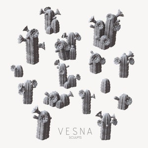 Fiore rosso Cactus Basing Bits Terreno sparso Paesaggio Paesaggio TTRPG Fantasy dnd Pianta del deserto Vegetazione