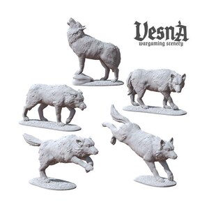 Wolves Wolf Pack Animals Forest Woods Dire Arctic Grey Great Scatter Terrain Scenery Landscape TTRPG Fantasy