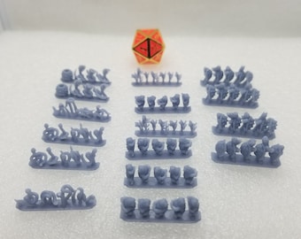 17 petits animaux grenouilles crapauds serpents cobra tortue tortue forêt dispersion terrain paysage D&D TTRPG maison de poupée miniature basing bits