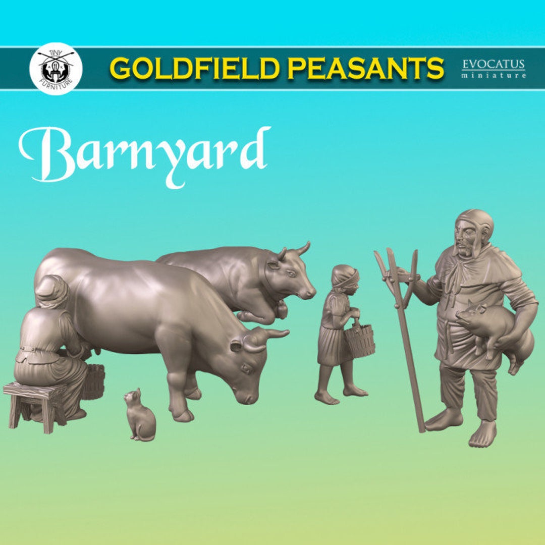 barnyard-scatter-cow-farmer-milking-cow-chick-miniature-resin-etsy