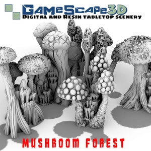 Mushroom Forest Trees Giant Cave Type Scatter Terrain Scenery Landscape TTRPG Fantasy dnd Fungus Fungal Fungi