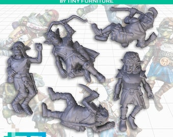 Dead Goblins War Casualties Fantasy Miniature D&D TTRPG resin 3D print Terrain Scenery Scatter