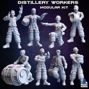 Distillery Workers Space Ship Dock Scifi Future Scatter Terrain Scenery Landscape TTRPG Fantasy dnd 40k Miniature