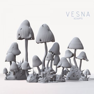 Big Mushroom Trees 1 Fungus Fungi forest Woods Scatter Terrain Scenery TTRPG landscape Miniature Dnd