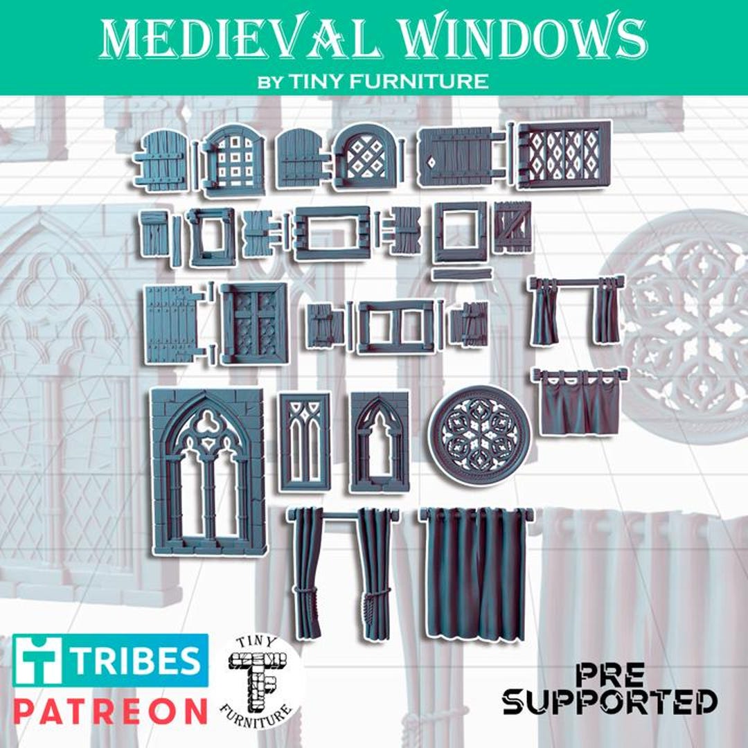Dnd Window Icon Medieval Windows Window Bundle Arched Gothic Scatter Terrain Scenery ...