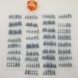 Potion Bottles Goblets Skulls Fancy 3D Resin Printed Miniature Scatter Terrain Scenery Dollhouse Basing Bits D&D Lot Basing Bits