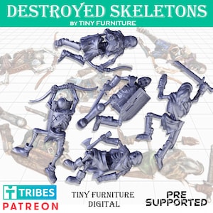 Dead Skeletons Casualties of War Dnd TTRPG Miniature 32mm resin print Fantasy D&D Scatter