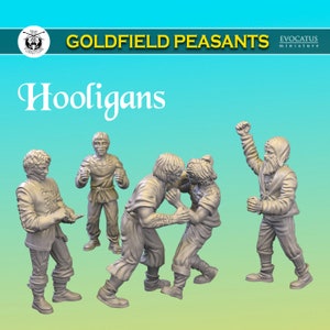 Dorf Hooligans Dorfbewohner Scatter Terrain D&D 32 mm Miniatur TTRPG Resin Print Fantasy und Mittelalter