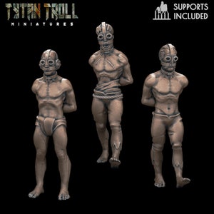 3 Masked Prisoners Scatter Miniature Damned 32 mm TTRPG Fantasy D&D Resin Print