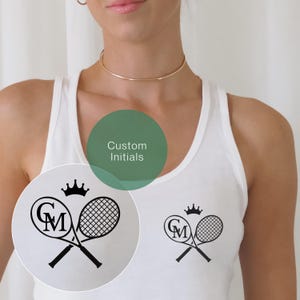 Custom Tennis Tank Top, Tennis Shirt, Personalized Tennis Gift, Tennis Lover Gift, Tennis Racerback, Monogrammed Tennis Apparel, Tennis Gift
